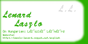 lenard laszlo business card
